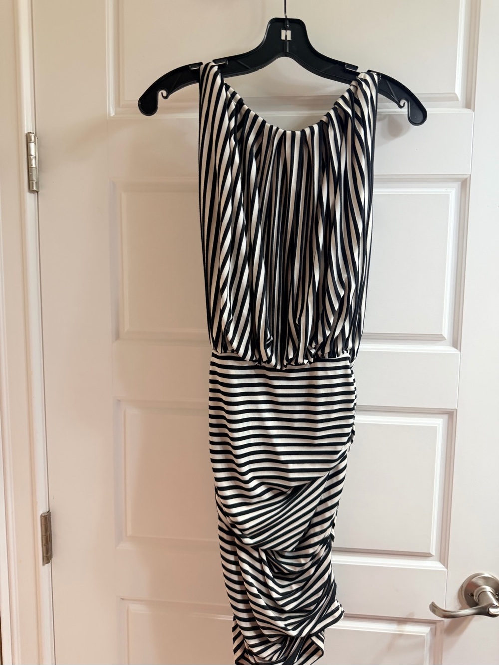 Max Studio Black and White Striped Midi Dress